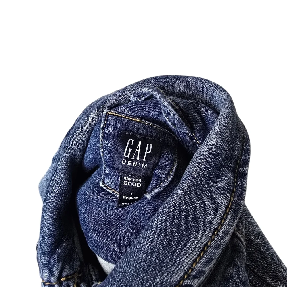 GAP Kids Blue Denim Button Down Jacket Girls L